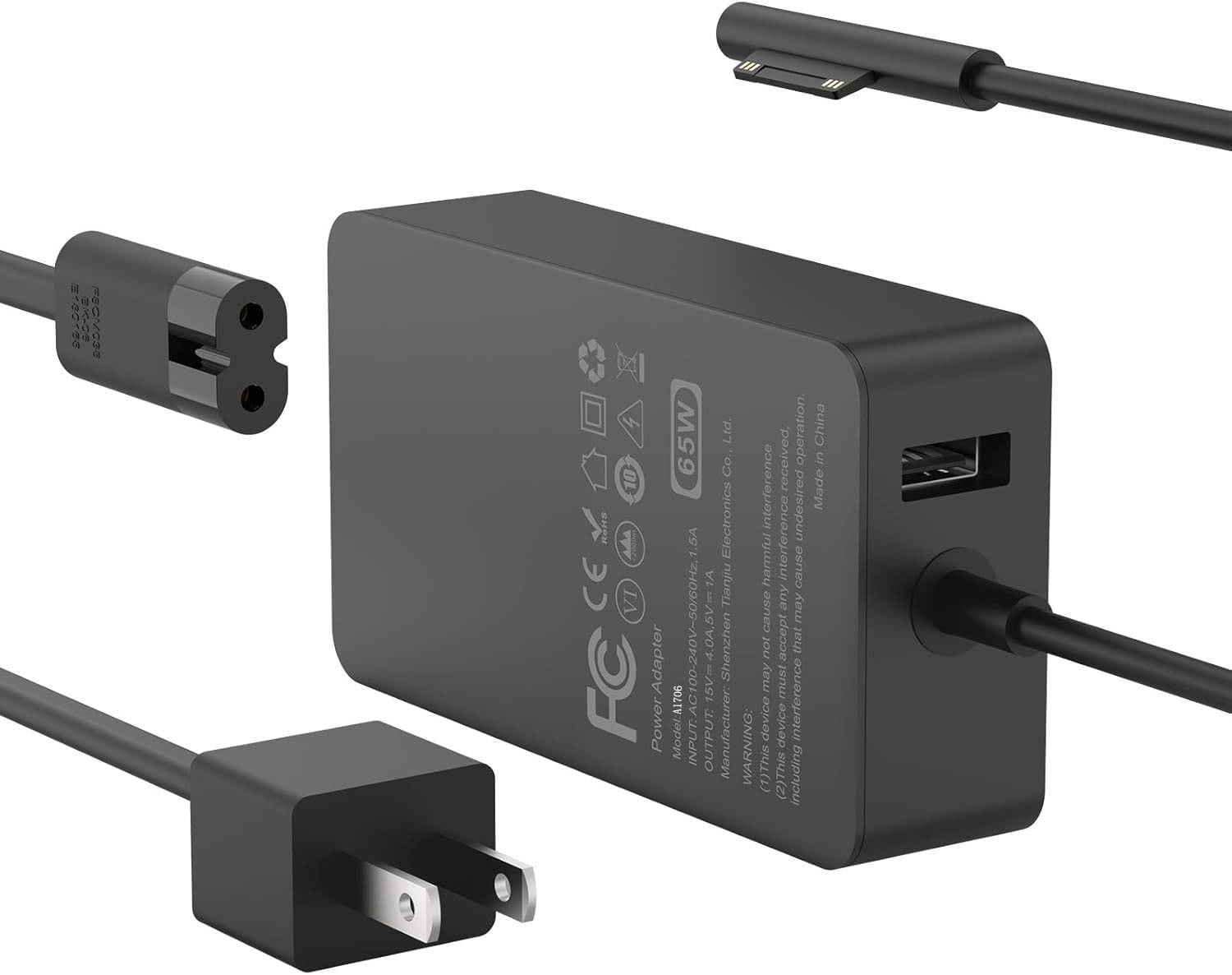 127W Laptop Charger for Microsoft Surface Book 3 2 1, Surface
