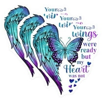 (3 Pack) Butterfly Wings Decals - Memorial Decal - in Loving Memory Decal - 3 Inches On Longest Side - Easy Peel & Apply - Made in USA - 3MCS4874