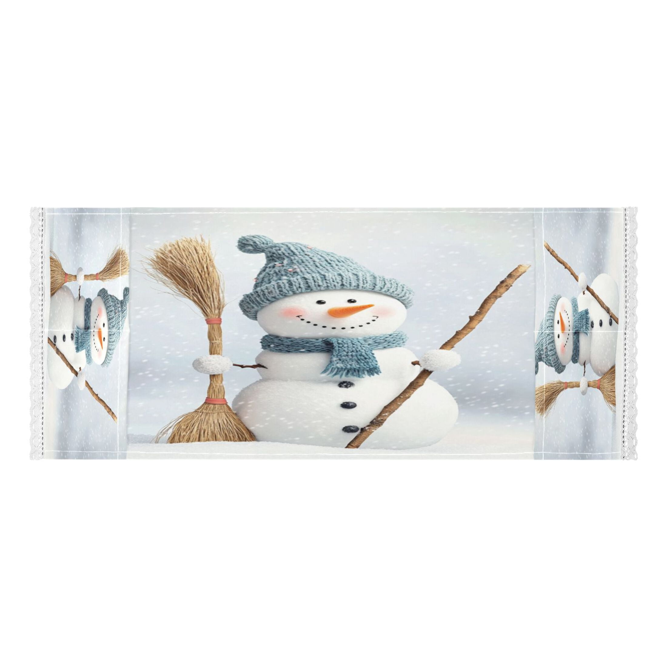 Smiling SnowmanWasher and Dryer Covers Dust-Proof and Oil Resistant Fridge Cover with 4 Storage Pockets Washing Machine Top Cover for Laundry Kitchen Home 51.2 x 22 In