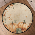 thumbnail image 5 of CURLYOOT Pumpkins Fall Maple Retro 5.2ft Round Rug for Living Room, Large Washable Area Rug, Non Slip Floor Mat Indoor Rugs for Bedroom, Dining Room, Offices, Entryway, 5 of 5