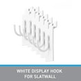 thumbnail image 3 of SSWBasics Slatwall Accessories - Pack of 50 White Slatwall Hooks for Display - Essential Slat Wall Accessories for Organized Retail and Home Storage, 3 of 5