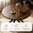thumbnail image 5 of 43.5" Round Dining Table Set for 4,5 Piece Modern Kitchen Table Set with 4 Upholstered Chairs,Dining Room Set for Living Room,Apartment, 5 of 10