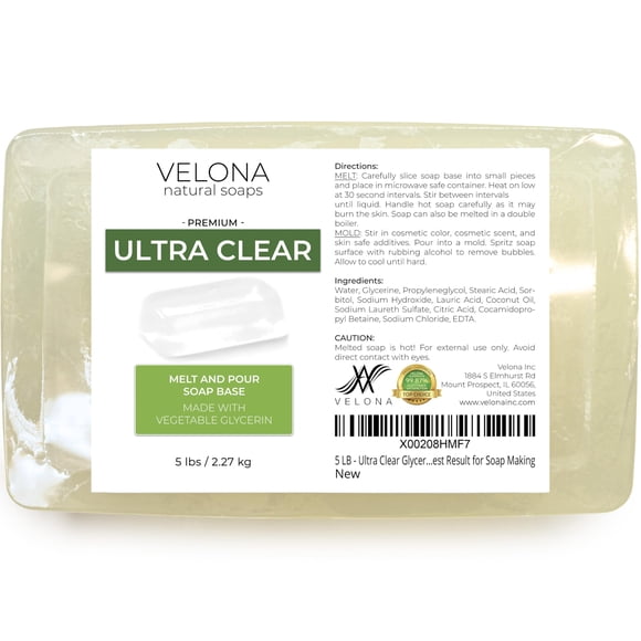 Glycerin Soap Base velona Ultra Clear 2.27kg for Soap Making