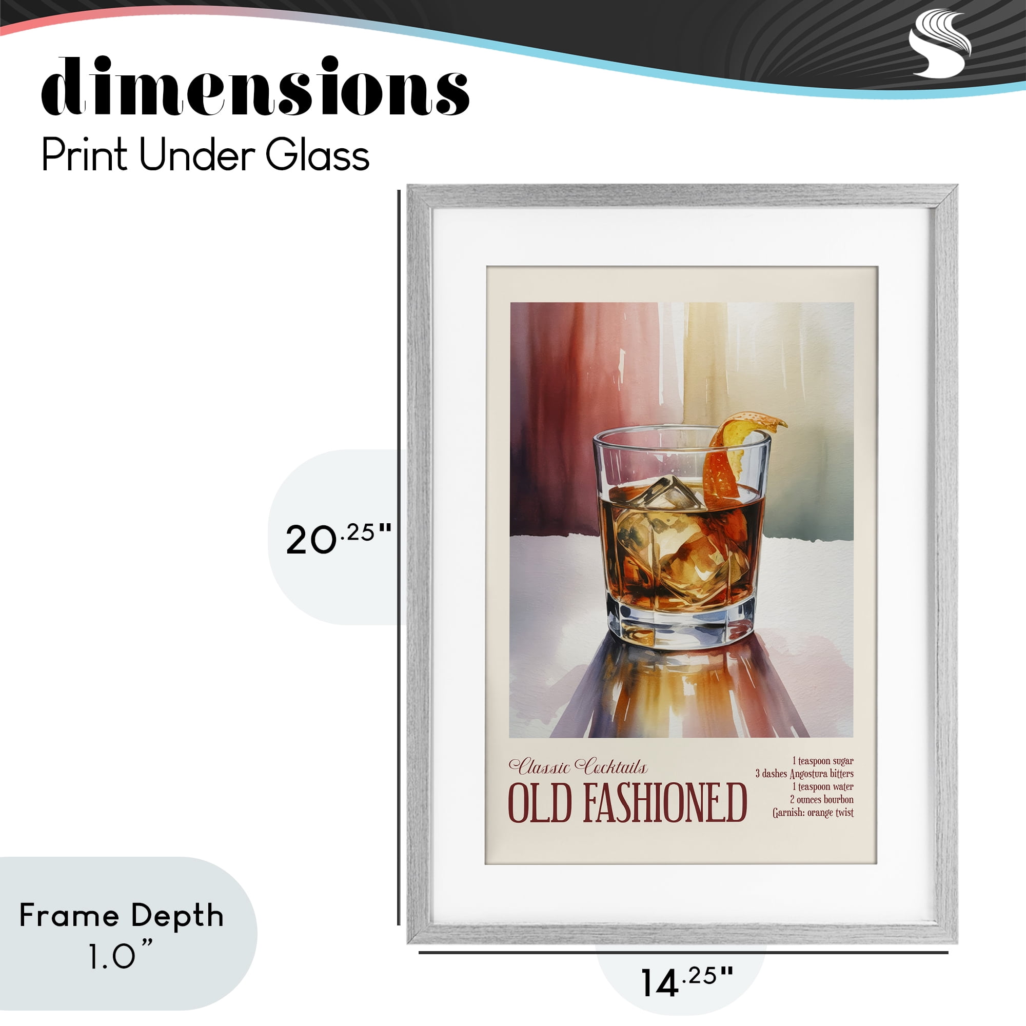 Stupell Industries Old Fashioned on Surface Gray Framed Print Under Glass, design by Andreas Magnusson