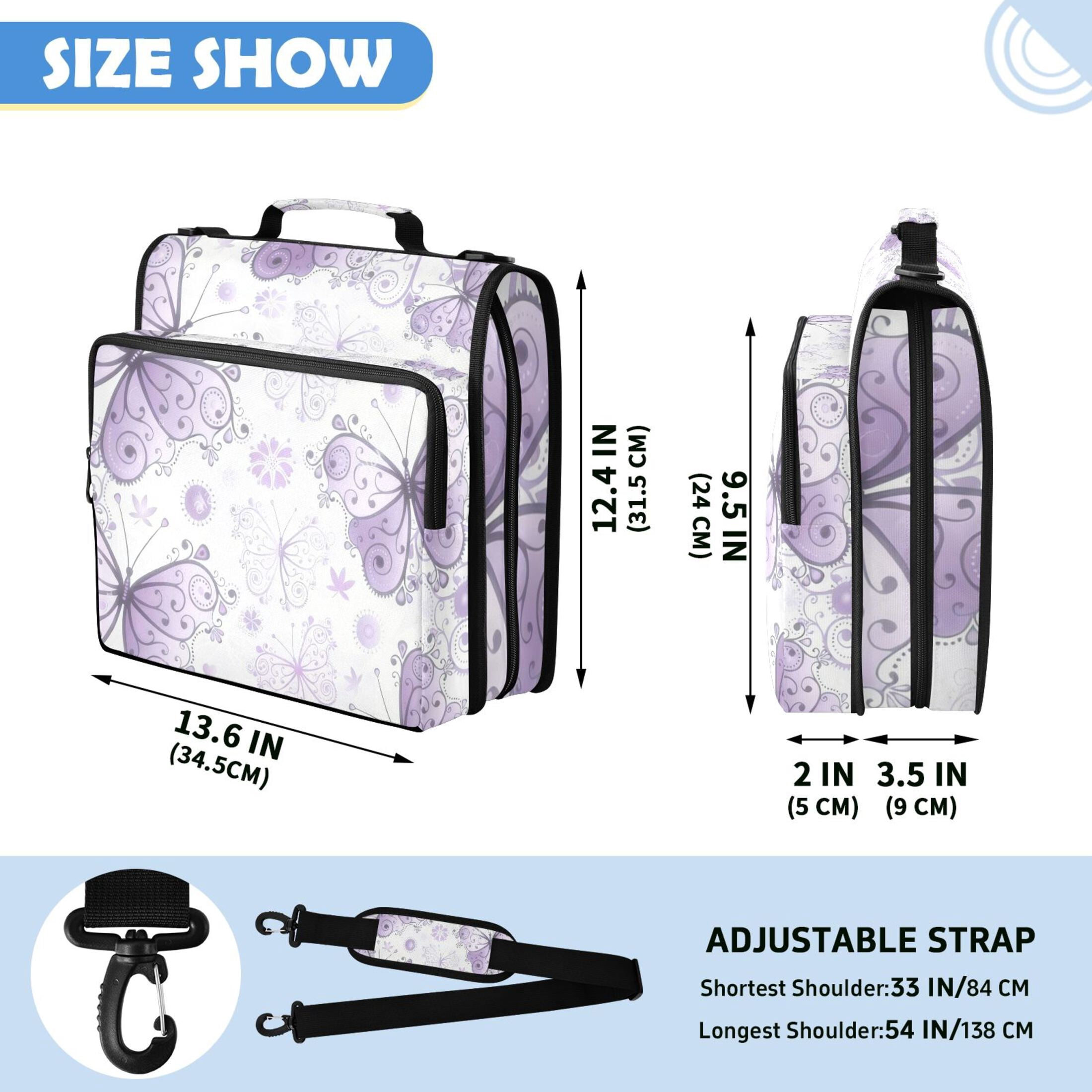 DIXRUYEE Zipper Binder File Keeper Documents Organized-Lavender Dream Butterfly Of Pattern