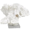 thumbnail image 6 of 12" x 8" White Polystone Textured Coral Sculpture with Clear Acrylic Base, by DecMode, 6 of 8
