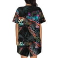 thumbnail image 6 of Balery Colorful Plant Turtle A Pattern Womens Pajama Sets 2 Piece Soft Short Sleeve Top and Shorts Sleepwear Round Neck Pjs Lounge Set with Pockets-Large, 6 of 7