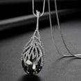 thumbnail image 3 of TidBay Chaîne de Pull pour Femmes en Forme Ovale avec Strass Style Coréen Élégant Pendentif Résistant à l'Usure Collier Bijoux Cadeaux, 3 of 8