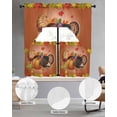 thumbnail image 2 of Orange Pumpkin Fall Swag Kitchen Curtains Sets for Windows 24 Inch Length, Thanksgiving Botanical Turkey Short Window Curtain Panels Swags Valances and Tiers 3 Piece Set for Cafe/Dining Room, 2 of 5