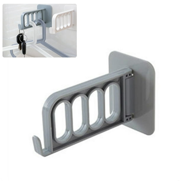 Colgador De Ropa Con 4 Agujeros, Gancho De Almacenamiento, Gancho Adhesivo Plegable Para Colgar Ropa