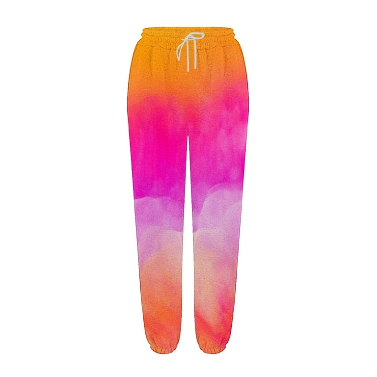 ibiyuan Girls Jogging Pants Batik Color Gradient Sports Trousers