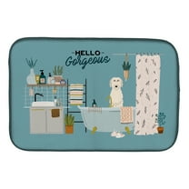 Carolines Treasures CK7487DDM Irish Wolfhound in Bathtub Dish Drying Mat 14 x 21" multicolor