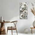thumbnail image 2 of JANS.NO1 3 Pieces Poppy Wall Art Gray and White Floral Canvas Prints White Poppy Flower Picture Rustic Vintage Painting for Hallway Office Bathroom Decor (Black, (16.00" x 24.00" x 3PCS)), 2 of 7