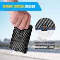 thumbnail image 5 of Wallet For Men - Aluminum Slim Carbon Fiber Leather Wallet，Holds up 10 Cards Card Holder with Clear ID Card Holder, Cash Clip, 5 of 8