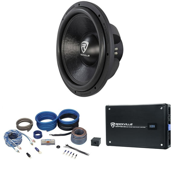 Rockville W15K6D2 V2 15" 4000w Car Audio Subwoofer Sub Mono Amplifier Amp Kit