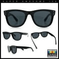 thumbnail image 4 of Retro Concave Curved Front Horn Rim Hipster Plastic Fashion Sunglasses All Black, 4 of 7