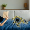 thumbnail image 3 of Fractal Soft Flannel Fleece Throw Blanket, Floral Spiral Unusual Contemporary Pattern with Rotary Display, Cozy Plush for Indoor and Outdoor Use, 50" x 60", Yellow Violet Blue, by Ambesonne, 3 of 5