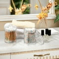 thumbnail image 4 of Yayeee 2 Pack Qtip Holder Bathroom Cotton Swab Canister with Lid Clear Dispenser Set, Small Pink Pattern, 4 of 6