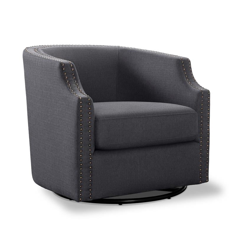 Aerin Ashen Gray Swivel Barrel Chair - Walmart.com - Walmart.com