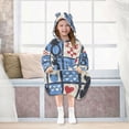thumbnail image 7 of FORMRS Wearable Blanket Hoodie with Sleeves for Kids Cozy Flannel Sweatshirt, Black Cats and Hearts, 7 of 7