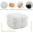 thumbnail image 3 of Square Pouf Ottoman, Boucle Tufted Ottoman Coffee Table for Living Room, Upholstered Foot Rest Pouf for Bedroom, Entryway, White, 3 of 7