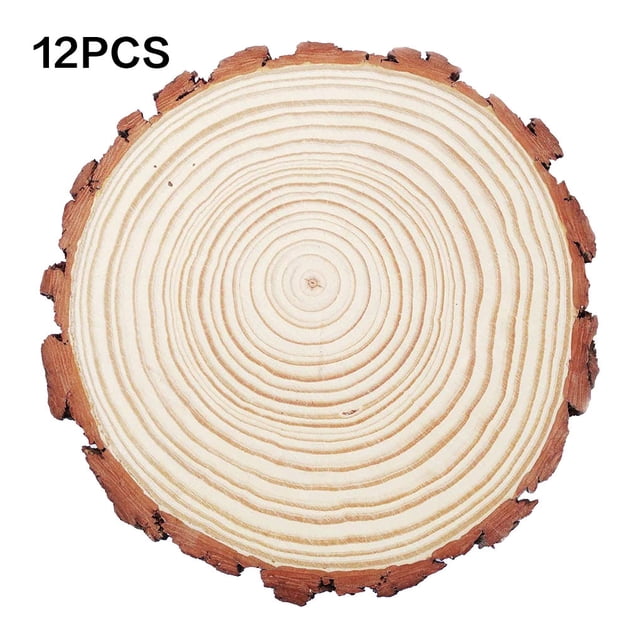 Rebanada de madera Piezas de madera redondas Artesanía de bricolaje Decoración de madera para bodas Photoes Methold HA7488-00B