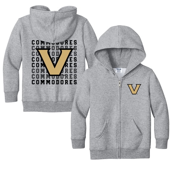 Toddler Chad & Jake Heather Gray Vanderbilt Commodores Retro Full-Zip Hoodie