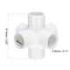 thumbnail image 2 of Conector de muebles Uxcell de 1" 6 vías, acoplamiento de tubería de grado de construcción, blanco, 2 of 7