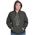 thumbnail image 3 of Dual Whales Compass Spirit Animal Zip Up Hoodie Men's Women's Brisco Brands 2X, 3 of 6
