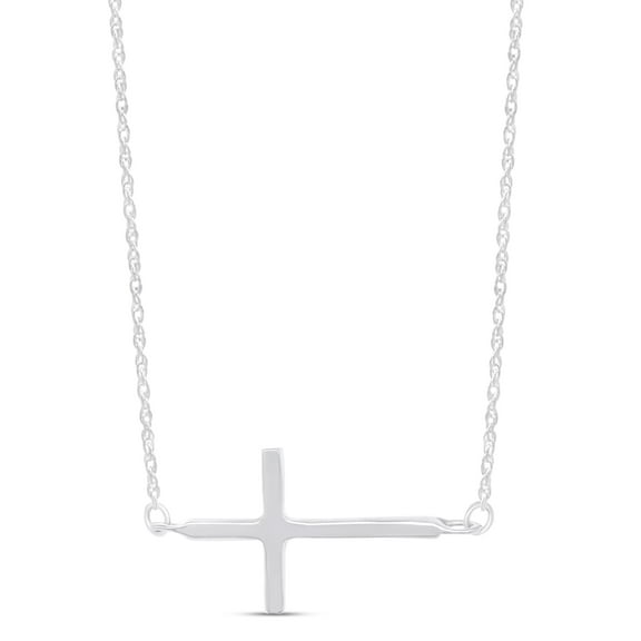 AFFY Cross Pendant Necklace For Women in 14k White Gold Over Sterling Silver