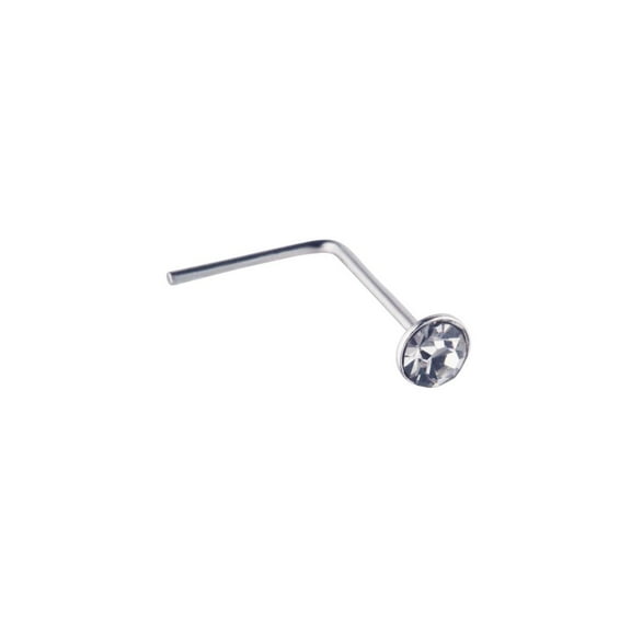 Silverly Women's 925 Sterling Silver Single Cubic Zirconia 2 mm Small Crystal Nose Stud