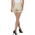 thumbnail image 3 of HDE Chino Shorts for Women, Elastic High Waisted Casual Shorts, Khaki XL, 3 of 6
