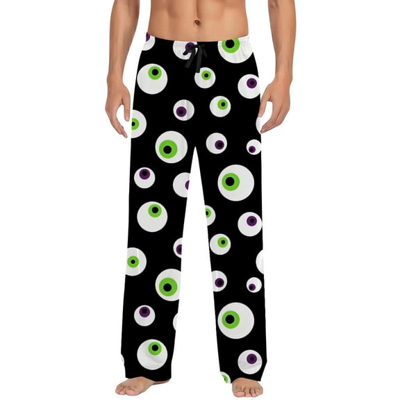 SJLDQY Mens Halloween Pajamas Pants Wide Leg Pjs Trousers for Men Hallowmas Pumpkin Ghost Elastic Waist Homewear Loungewear With Pocket