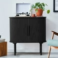 thumbnail image 3 of Wirrytor Modern Fluted Sideboard Buffet Cabinet with Sliding Doors, Black Storage Credenza for Living Room, Dining Room, and Entryway, Space-Saving Console Table with Adjustable Shelves, 3 of 10