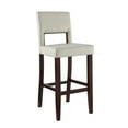 thumbnail image 2 of Linon Vega 30" Mid Back Indoor Upholstered Bar Stool, Espresso/ White Faux Leather, 2 of 13