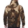 thumbnail image 7 of Uemuo Western Skull Cowboy Pattern Men's Hoodie - Casual Pullover Hoodie with Kangaroo Pocket, Stylish Hooded Sweatshirt for Everyday Wear-3X-Large, 7 of 7