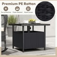 thumbnail image 4 of GVN Outdoor Patio Rattan Wicker Steel Side Deck Table-Black, 4 of 7