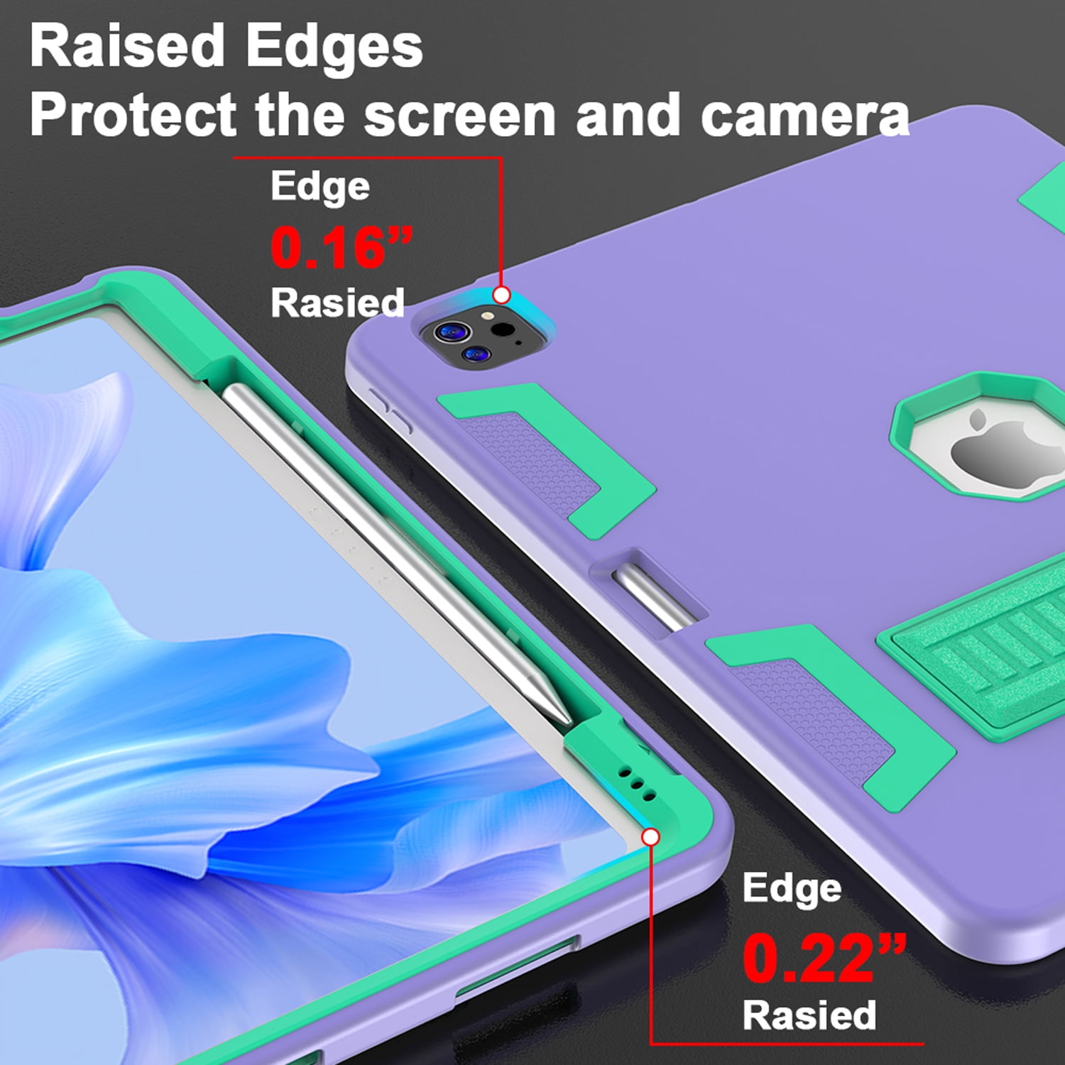 Decase Rugged Case Compatible with Apple iPad Pro 13 Inch (M5) 2025 / (M4) 2024,Shockproof Protective Cover with Built-in Stand & Pencil Holder,Heavy Duty Hard Cover,Purple