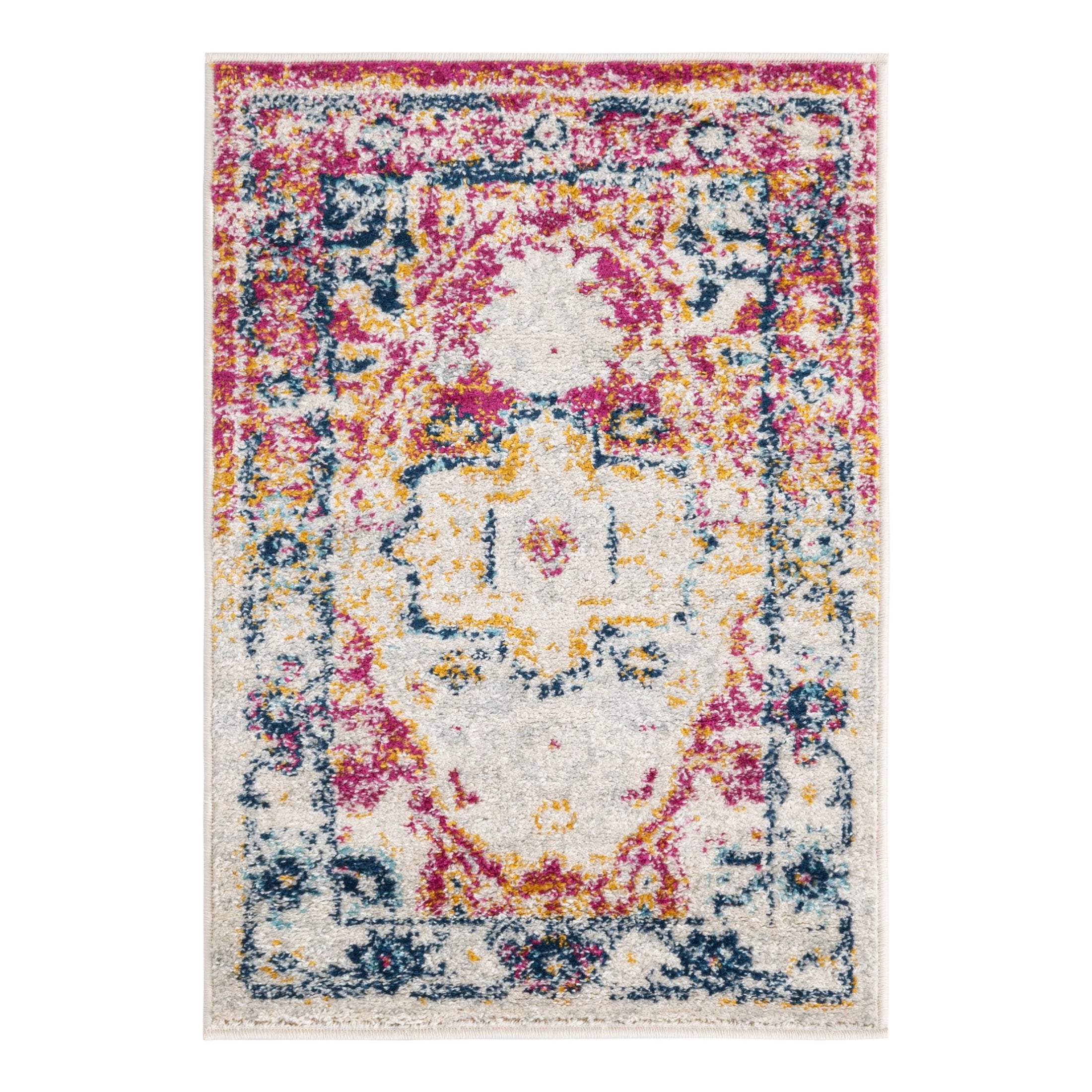 Unique Loom Madeline Vintage Collection Area Rug - Jackson (2' x 3' Rectangle Pink Gray/Ivory)