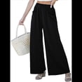 thumbnail image 2 of Pantalones de Yoga de Pierna para Mujer, Informales, Holgados y Cómodos, de Cintura Alta, con Bolsillos. Negro L, 2 of 7