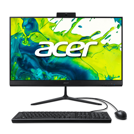 Acer Aspire C24-2G-UR14 AIO Desktop, 23.8” Full HD IPS 120Hz Display, AMD Ryzen 5 7430U, AMD Radeon Graphics, 8GB RAM, 512GB NVMe SSD, Black
