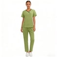 thumbnail image 6 of Hearthz Scrubs for Women Set Medical Uniform Stretch V-Neck Top & Straight Leg Pants Womens Scrub Sets, 6 of 6