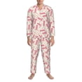 thumbnail image 3 of Salouo pink Octopus Print Button-Front Long Sleeve Pajama Set for Men, Soft 2Pjs Men's Long Sleeve Sleepwear-XX-Large, 3 of 7