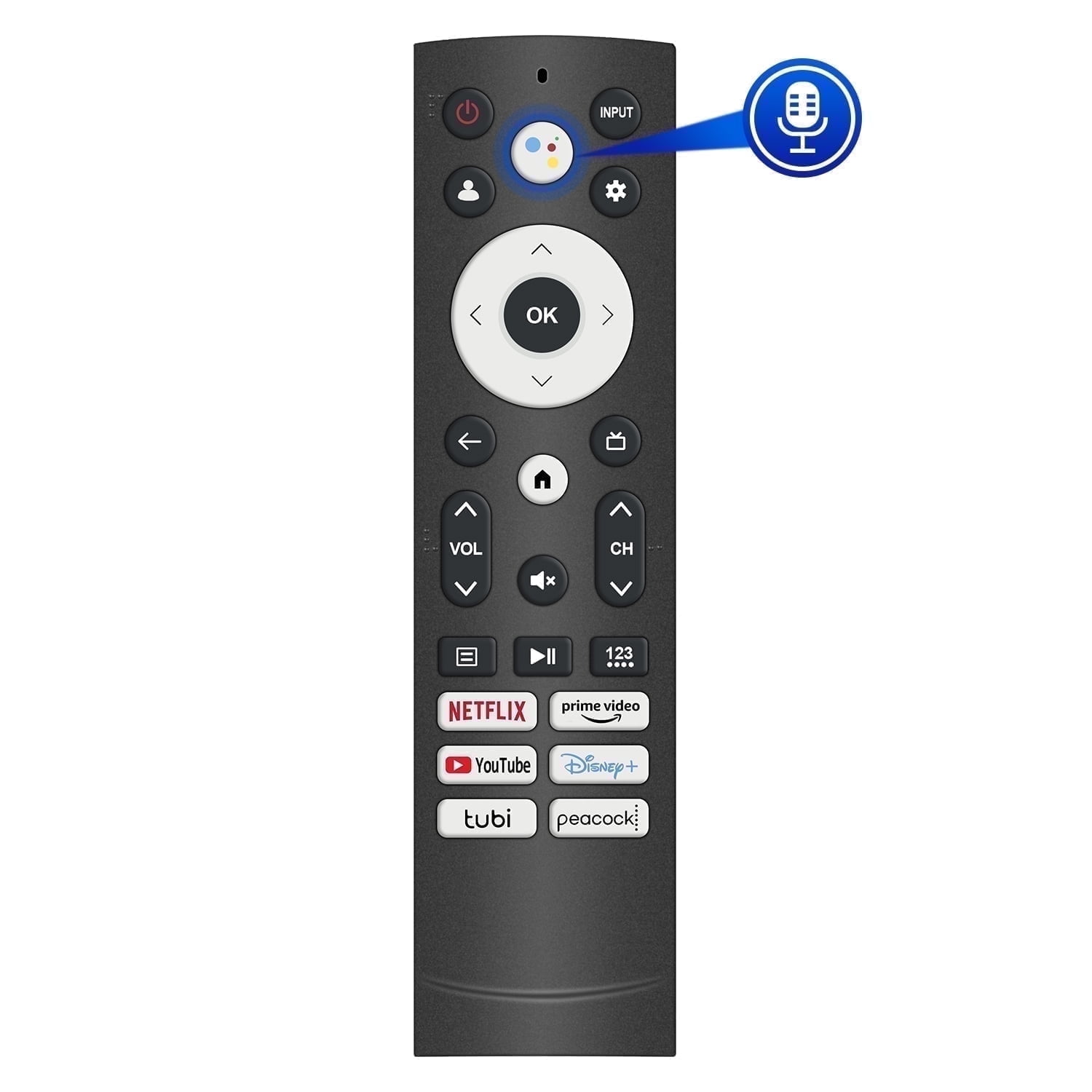Voice Control for Hisense TV remote,remote for Hisense Smart Google TV,for Hisense UHD 4K ULED Google TVs.1-Year Warranty.