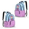 thumbnail image 2 of Kuiaobaty Baseball Print Backpack for Girls 8-12 Ice Cream Print Backpack with Padded Strap 17 Inch Bookbag Daypack for School, Purple, 2 of 7