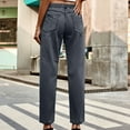thumbnail image 5 of XFLWAM Women's Joggers Jeans Elastic Waist Drawstring Demin Stretchy Ripped Straight Leg Pants with Pockets Black XL, 5 of 8