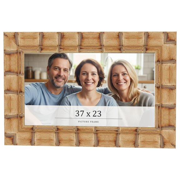 37x23 Frame Beige Real Wood Picture Frame Width 3 inches | Interior Frame Depth 0.5 inches |