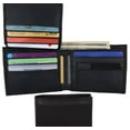 thumbnail image 2 of Lamb Leather Flap Up ID Card Holder W/Zippered Compartment Bifold Wallet 3053, 2 of 34