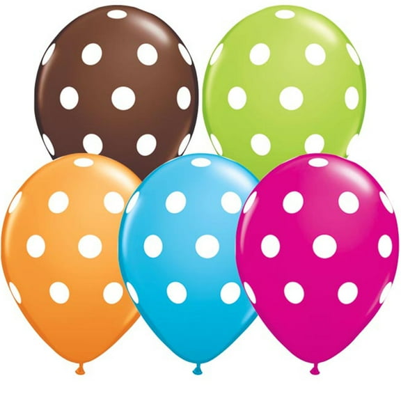 12 Qualatex Polka Dot Balloon Assortment Colors 11"