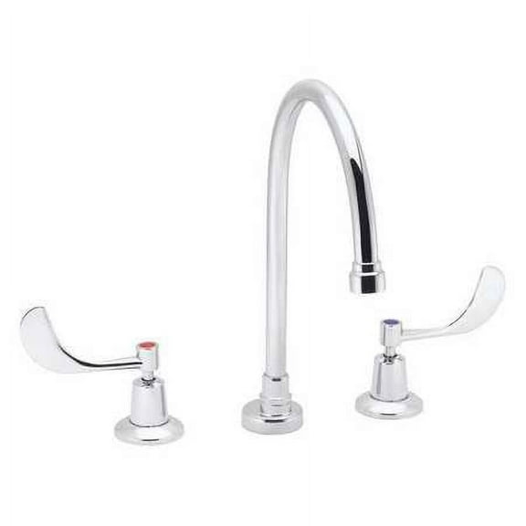 Speakman Commander Widespread 8 in. Gooseneck Lavatory Faucet with Wrist Blade Handles, Less Drain, Polished Chrome